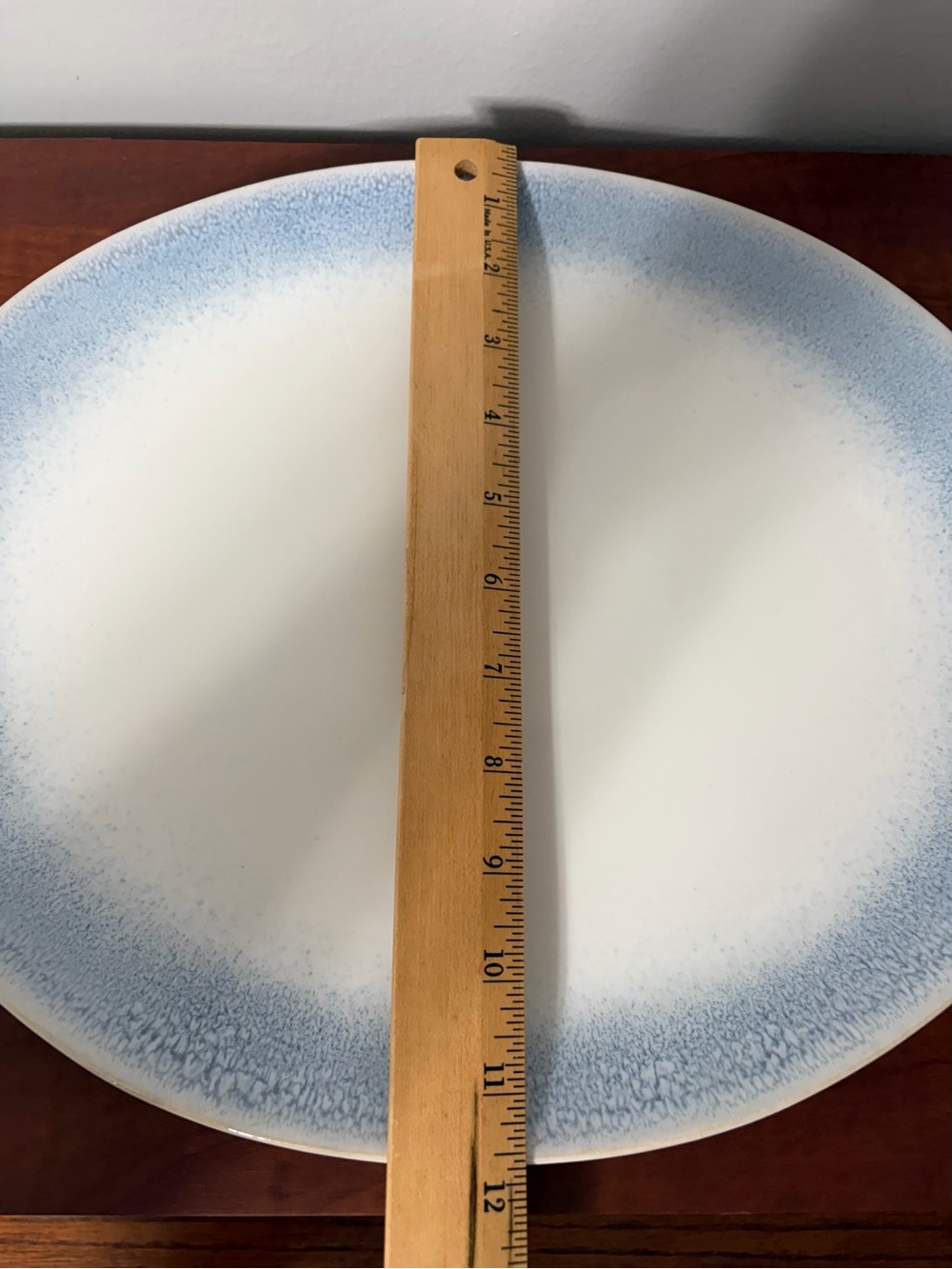 Martha Stewart Ceramic Oval Platter with Soft Blue Rim - Picture 5 of 5
